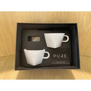 New in Box, Nespresso PURE Collection  Cappuccino Cups and Saucers, Set of 2